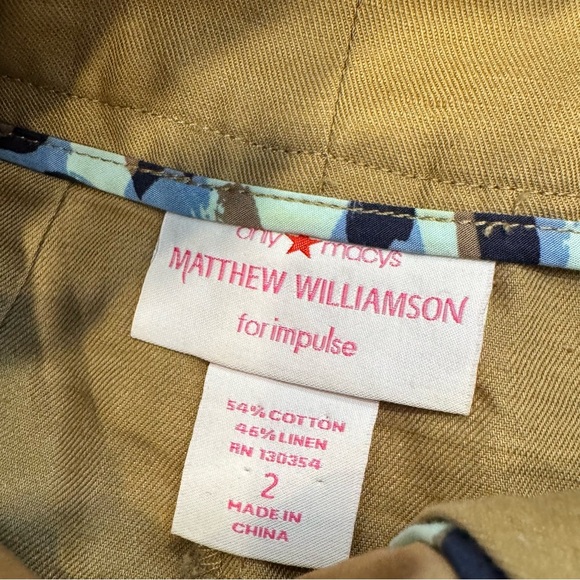 Mathew Williamson Women’s Pleated Shorts Dark Tan Linen Blend Pockets Sz 2 NWOT - Picture 6 of 13